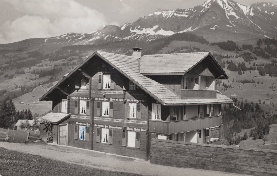 Chalet Fronmatt Adelboden Switzerland Real Photo Postcard