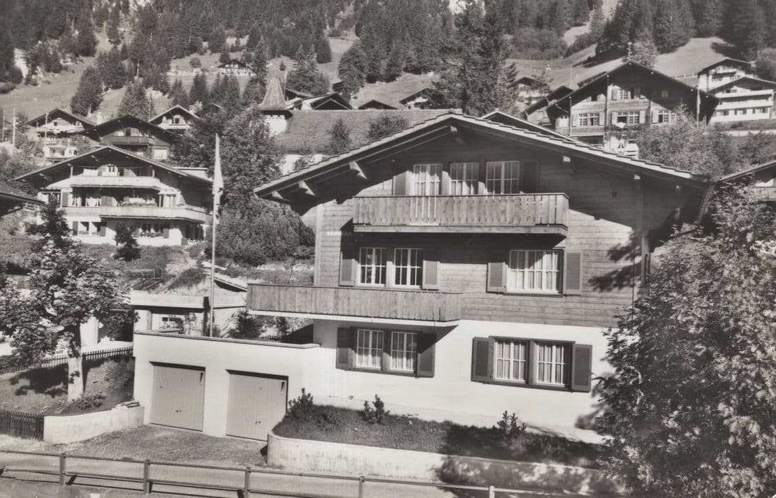 Chalet Munatius Adelboden Switzerland Rare Real Photo Postcard
