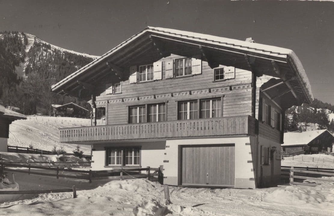 Chalet Pony Adelboden Real Photo Switzerland Rare Postcard
