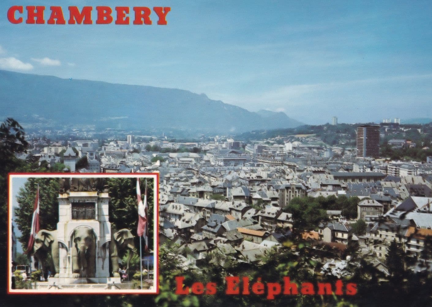 Chambery Les Elephants France Aerial Postcard