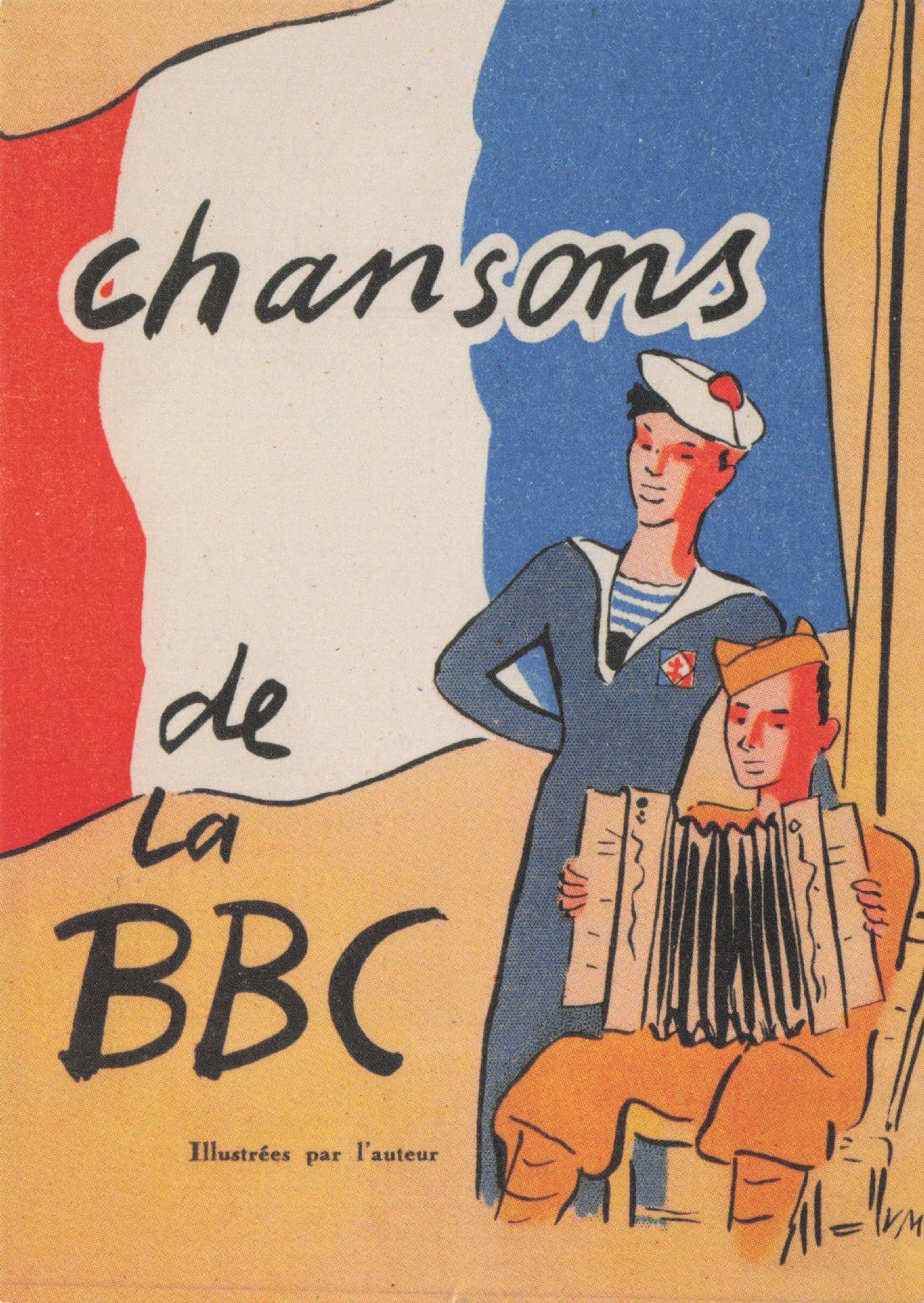 Chansons De La BBC WW2 Music Repro 1944 Military Advertising Postcard