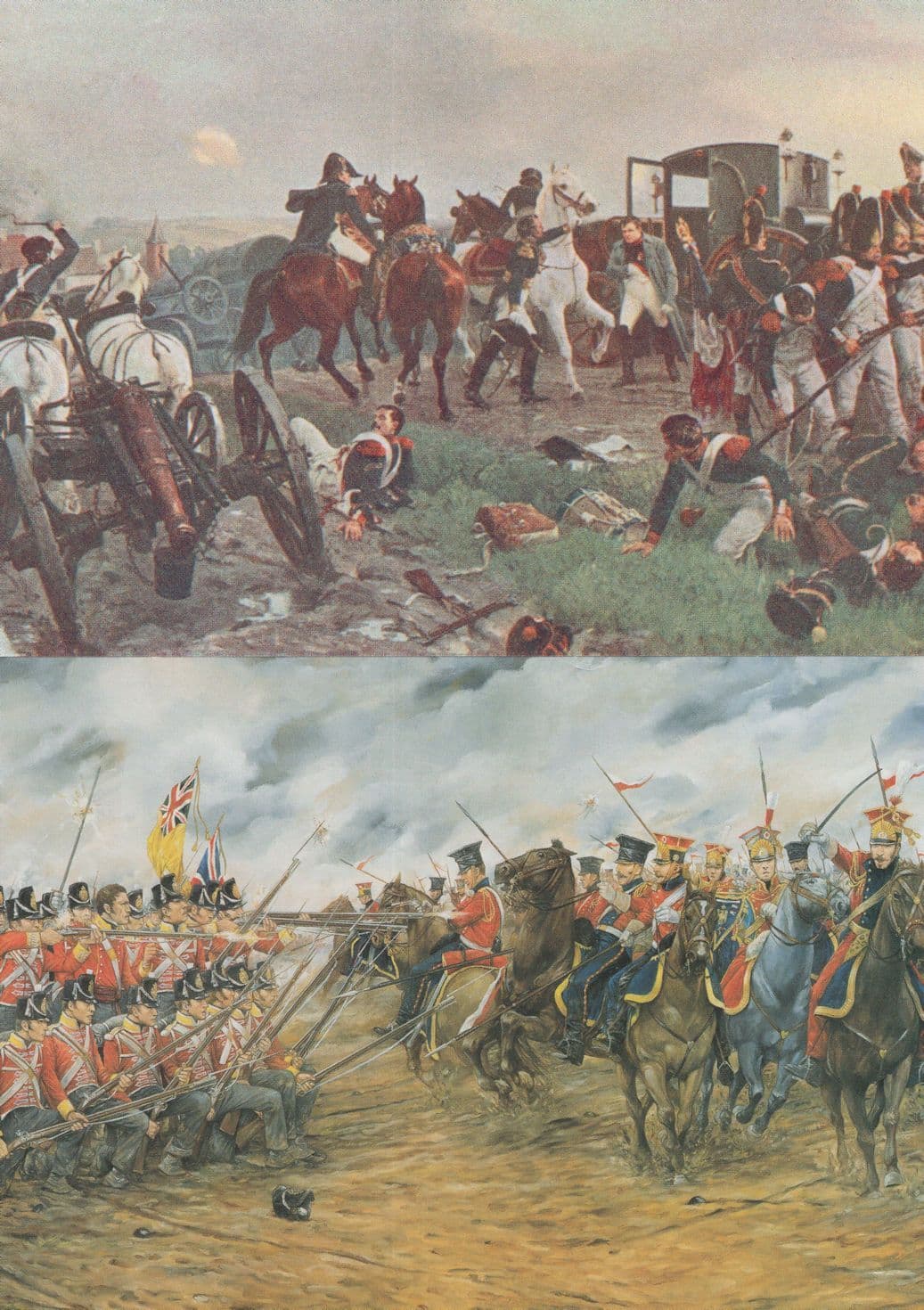 Charge Of The Dutch Lancers Battle Of Waterloo 2x Painting Postcard s