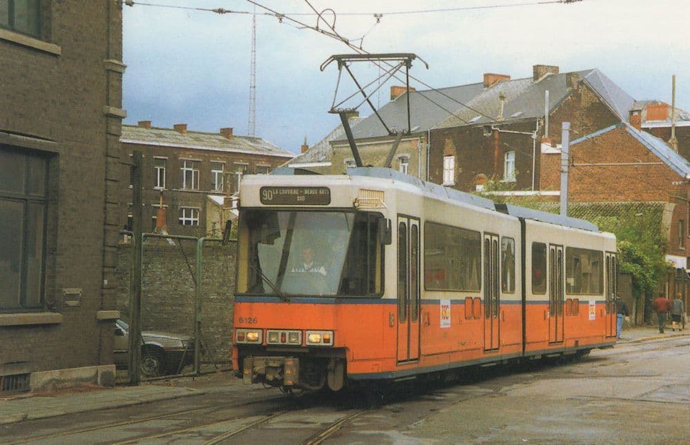 Charleroi TEV 6126 La Brugeoise French Tram Bus Postcard