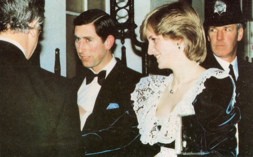 Charles & Diana at 10 Downing Street Policeman Postcard