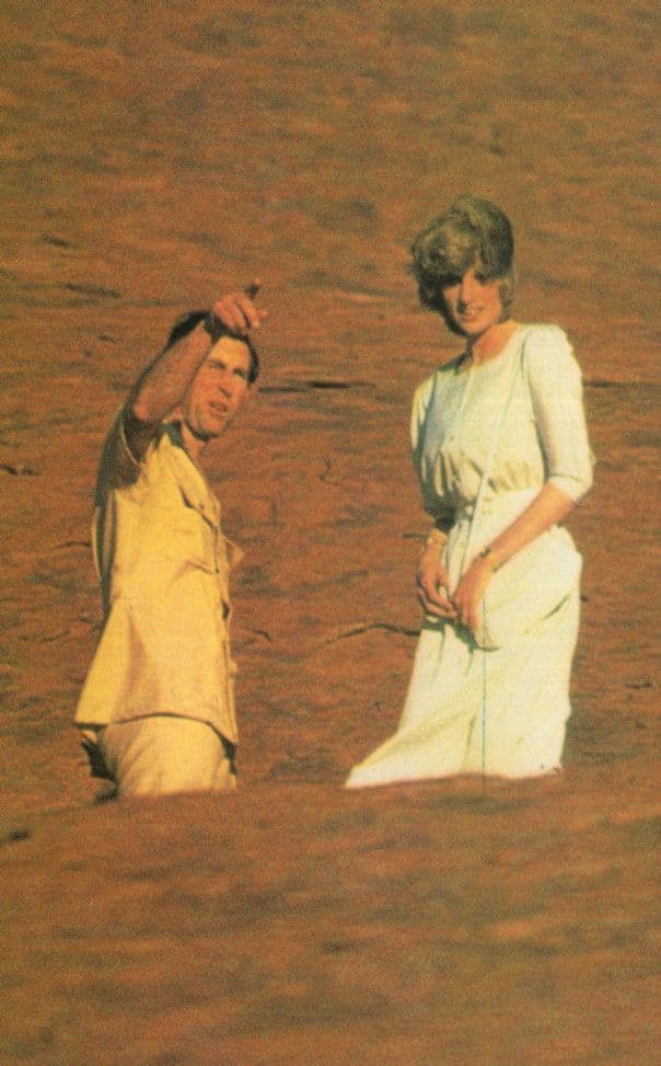 Charles & Diana at Ayers Rock Aborigine Territory Australia Postcard