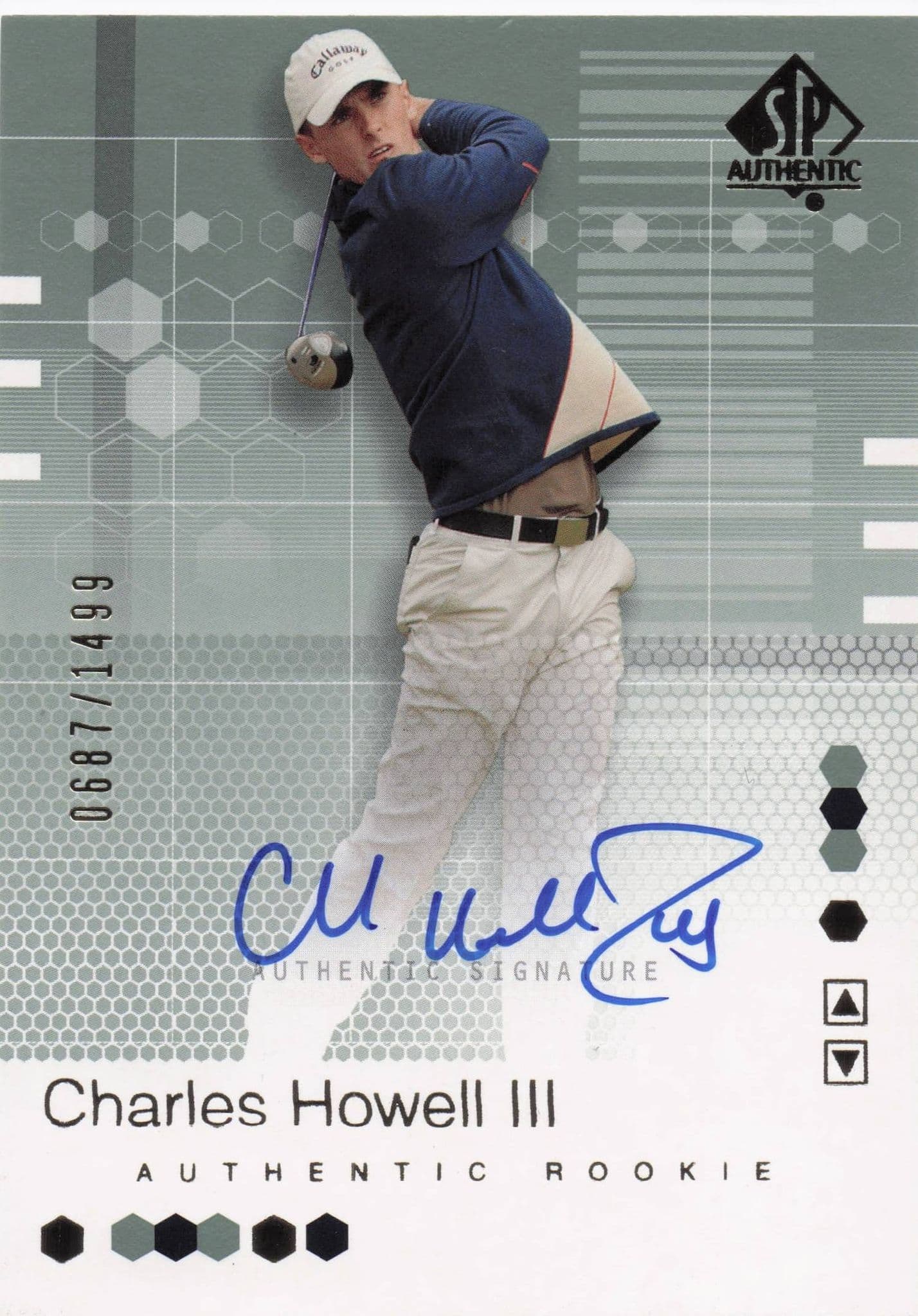 Charles Howell III Authentic Rookie 2002 Golf SP Hand Signed Autograph Card