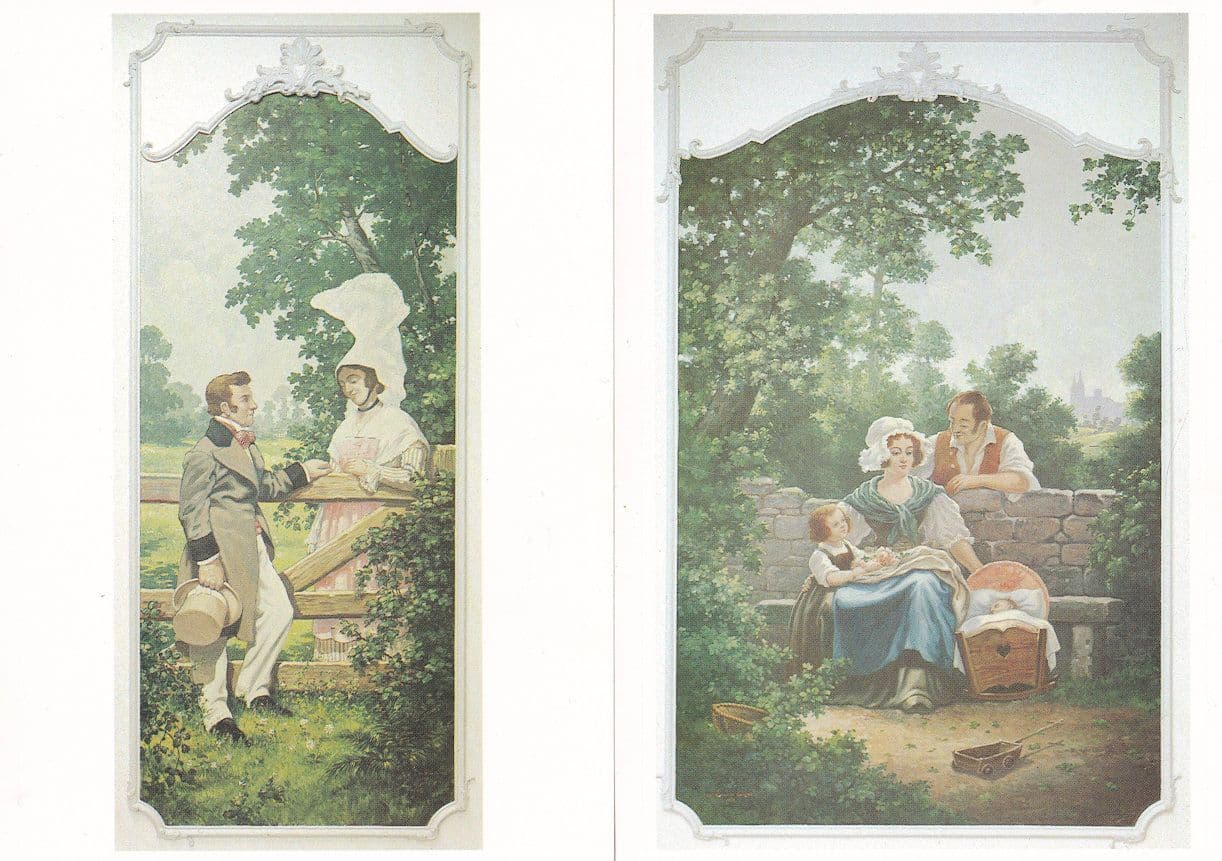 Charles Rocher De Gerigne 2x Romantic Normandie Painting Postcard s