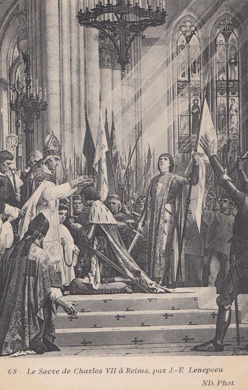 Charles VII Coronation Antique Royalty Old Olde England English King Postcard