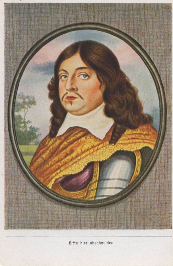 Charles X Gustav King Of Sweden Painting Rare Old Cigarette Card