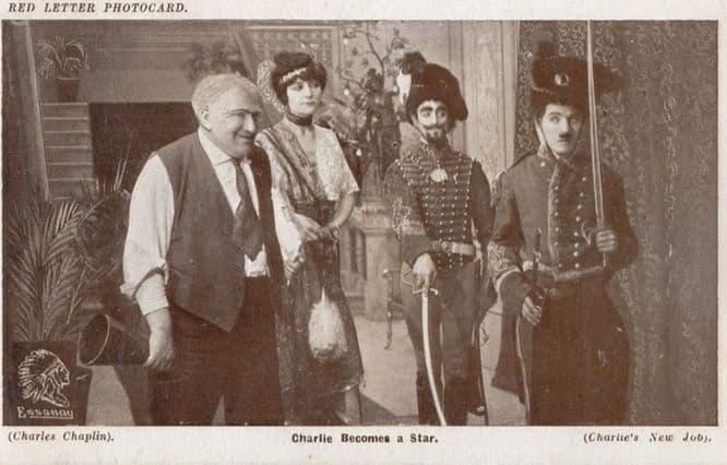 Charlie Chaplin Becomes A Star Film Postcard