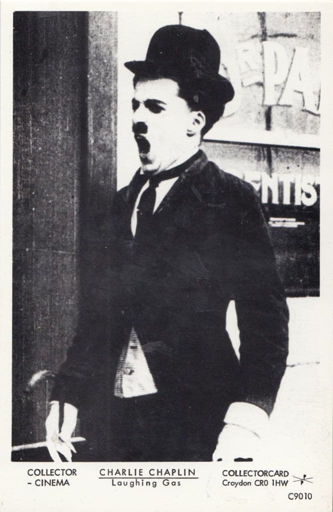 Charlie Chaplin in Laughing Gas Film Postcard