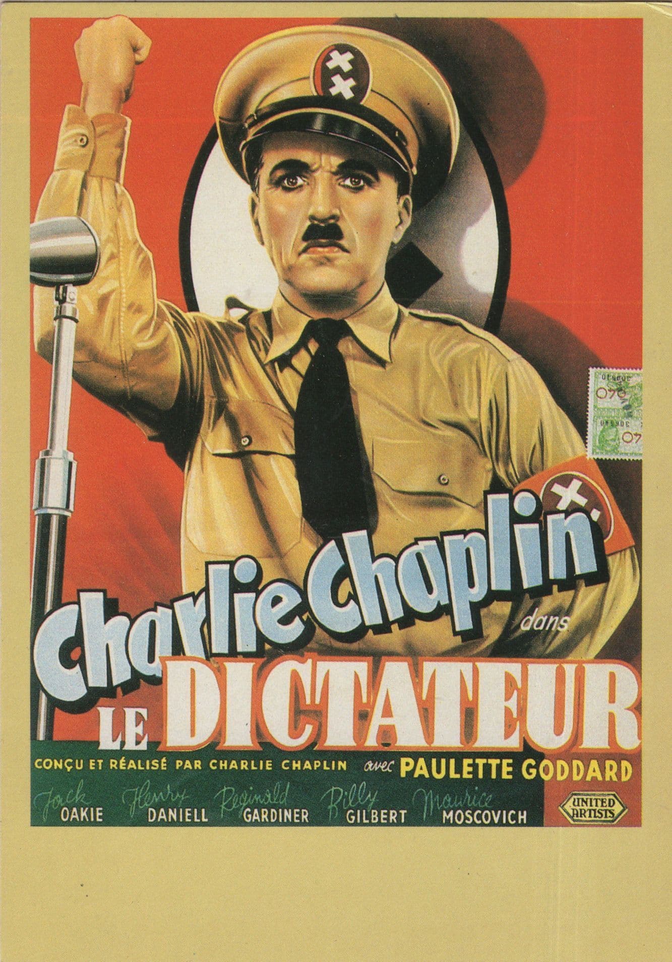 Charlie Chaplin Le Dictateur Rare French Film Poster Postcard
