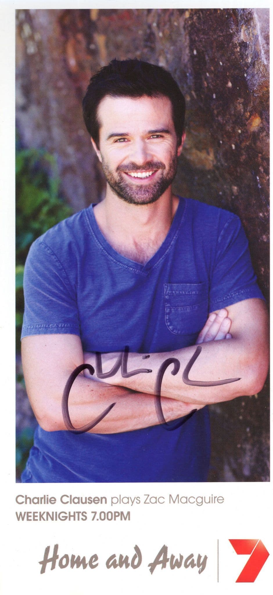 Charlie Clausen as Zac Maguire Home & Away Hand Signed Cast Photo