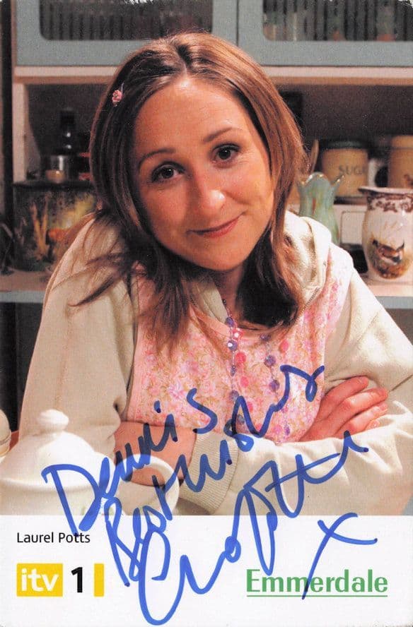 Charlotte Bellamy as Laurel Potts Emmerdale Hand Signed Card Photo