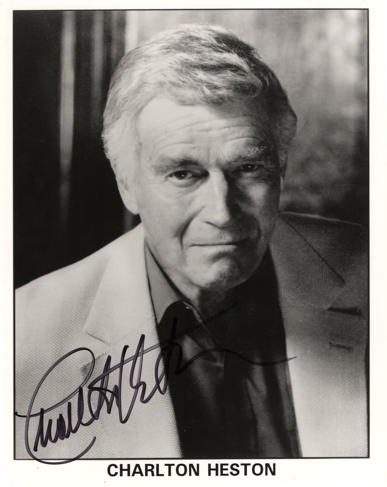 Charlton Heston Historic Film Actor 10x8 Portrait Hand Signed Photo