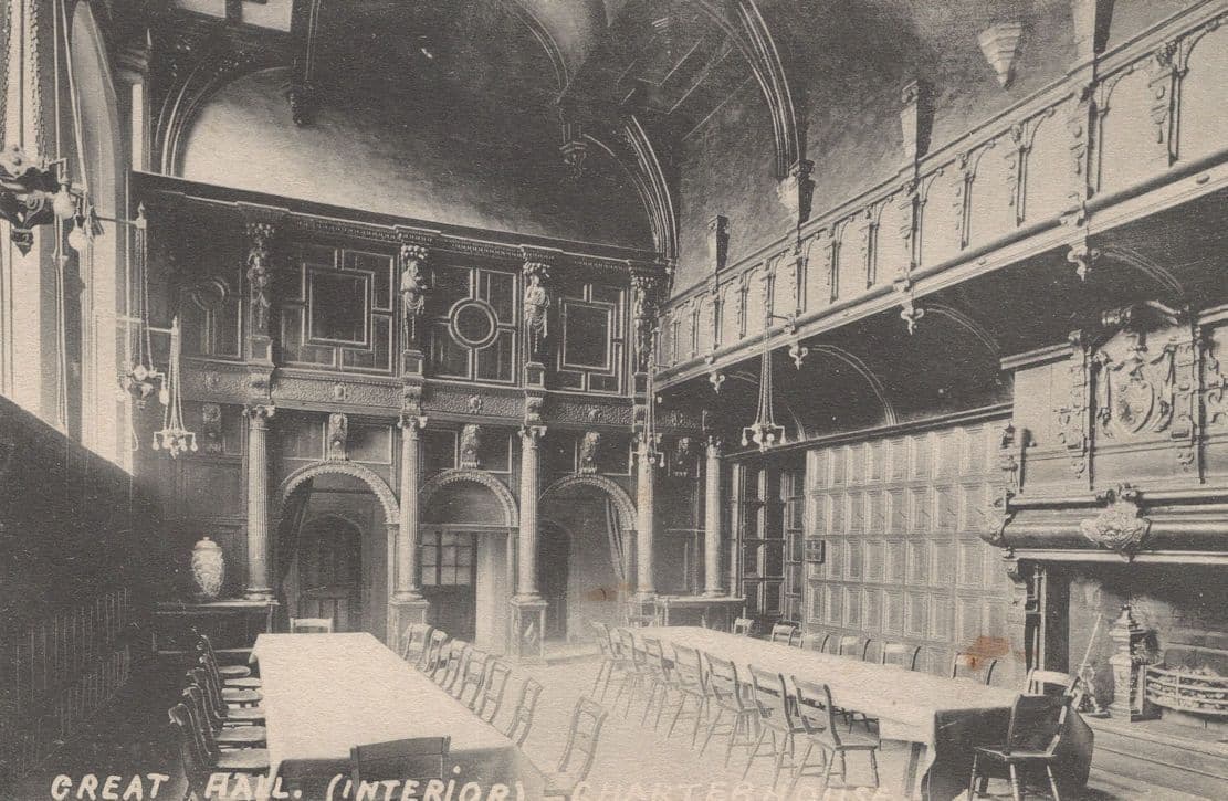 Charterhouse School Great Hall Interior Old Postcard