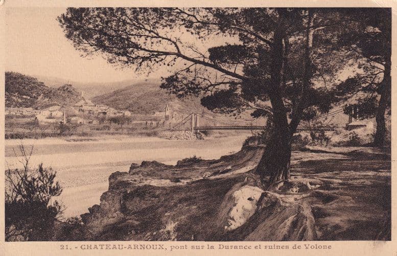 Chateau Arnoux Durance Pont Ruines De Velone French Antique Postcard