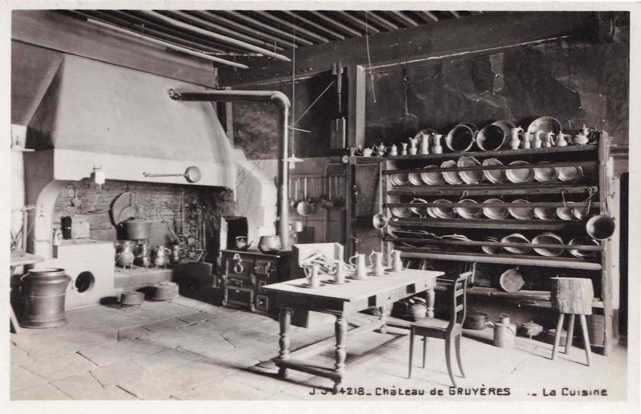 Chateau De Gruyeres Fribourg Switzerland Real Photo Postcard