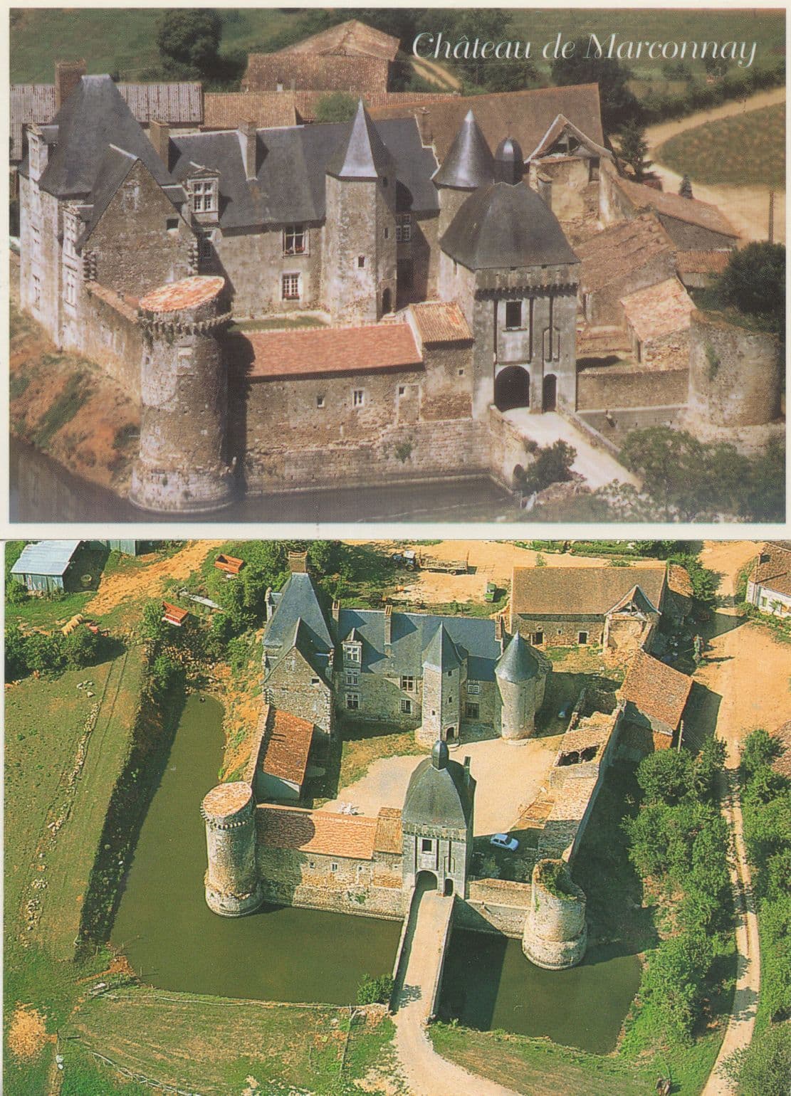 Chateau De Marconnay 2x French Stunning Aerial Postcard s