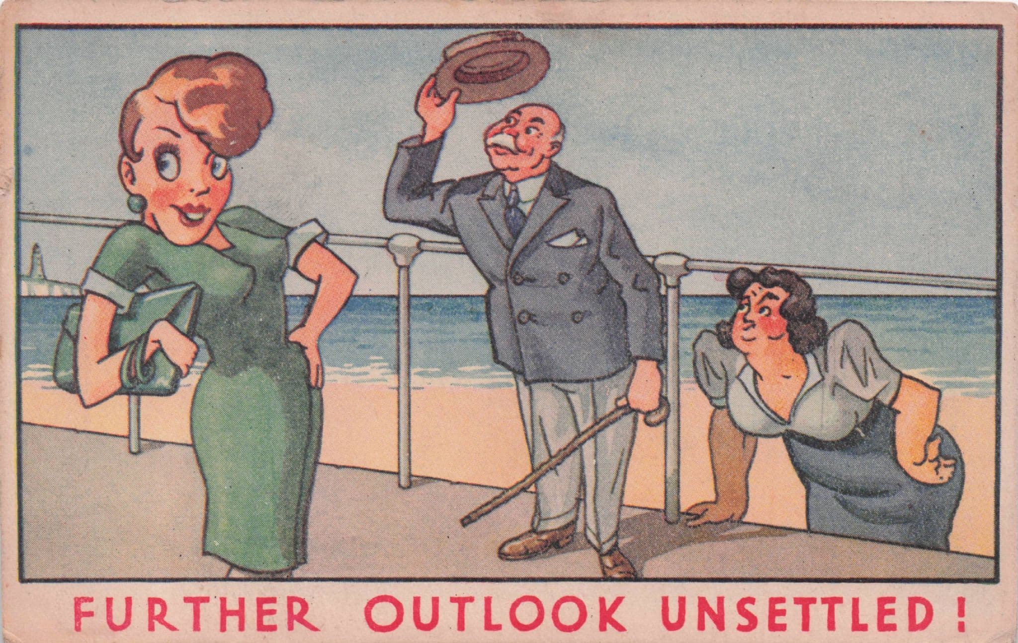 Cheating Edwardian Man & Sexy Lady VS Wife Antique RA Comic Postcard