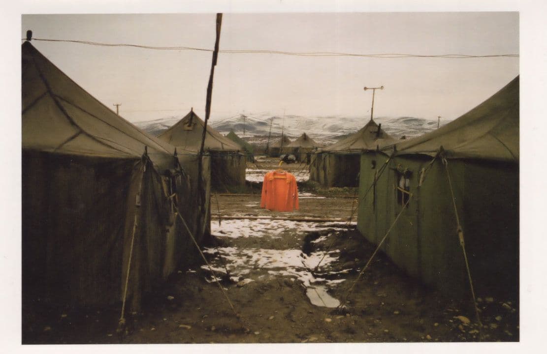 Chechens Military Russian Refugee Camp Soviet Award Photo Postcard