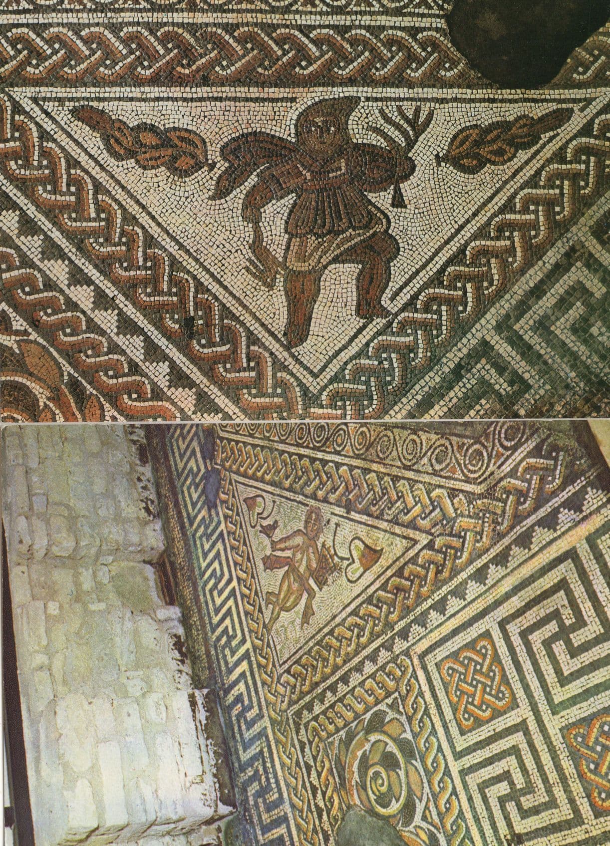 Chedworth Roman Villa Winter Man With Coat 2x Postcard s