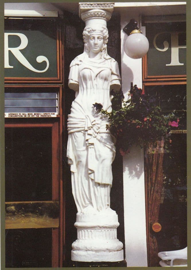 Cheltenham Spa Montpellier Pub Door Statue Caryatides Large Gloucester Postcard