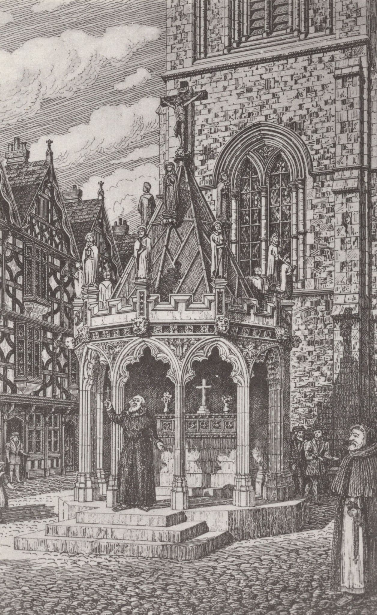 Cheltenham Victorian Sketch Painting Of Kings Board Postcard