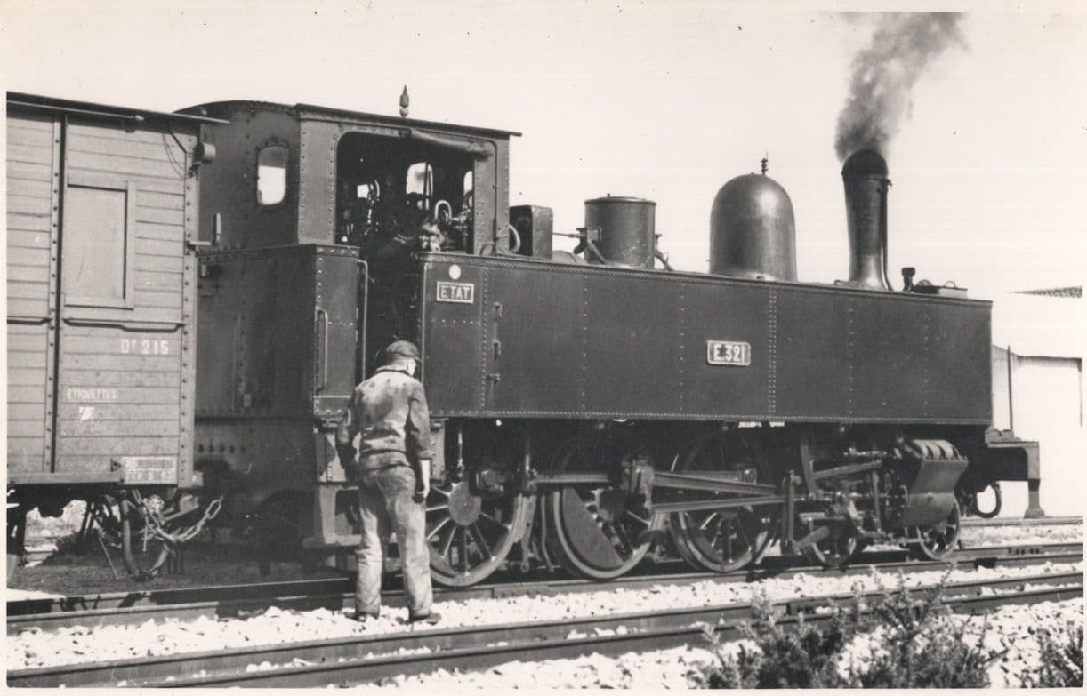 Chemins De Fer De Etat E321 French Train Driver Old Railway Postcard
