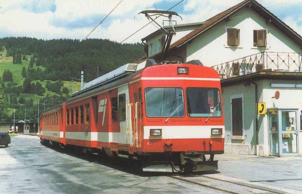 Chemins De Fer Du Jura 611 French Bus Tram Postcard