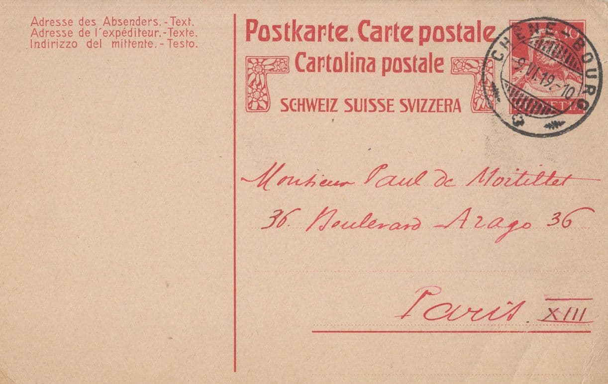 Chenebourg Switzerland Antique 1910 Postcard