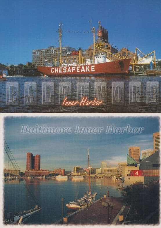 Chesapeake Ship Visits Baltimore Harbour Power Plant USS Constellation Postcard