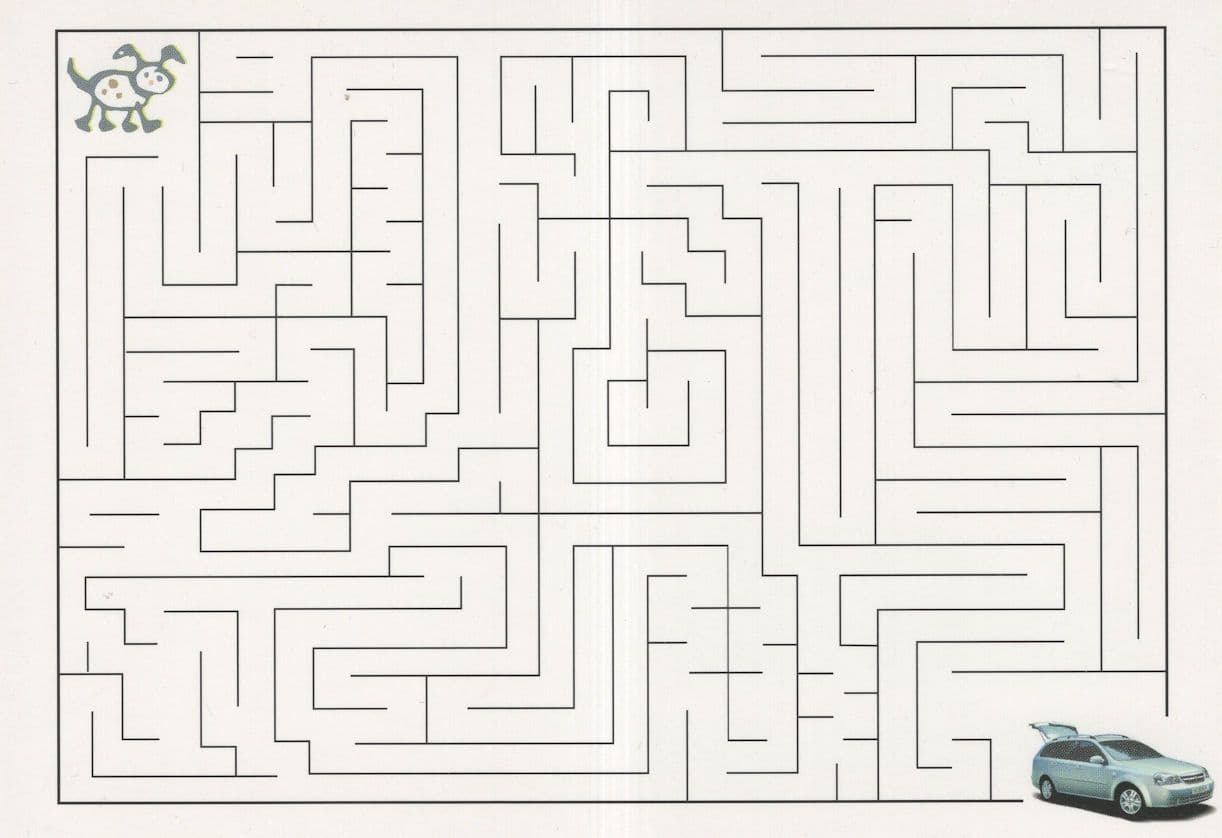 Chevrolet Nubira Belgium Car Labyrinth Maze Advertising Postcard