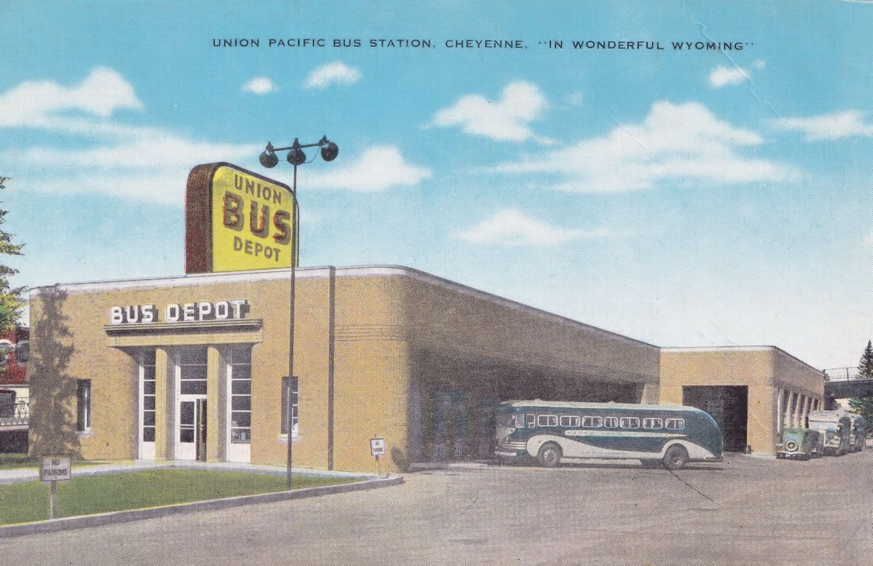 Cheyenne Union Pacific Bus Station USA Postcard
