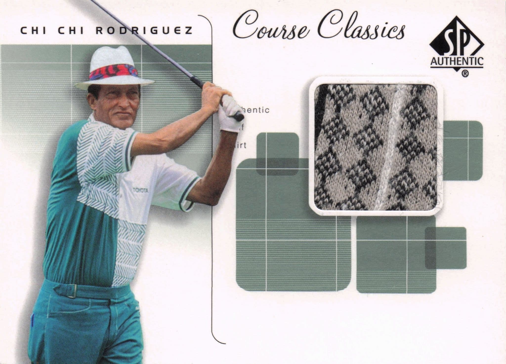 Chi Chi Rodriguez Course Classics Upper Deck 2002 Real Relic Golf Shirt Card