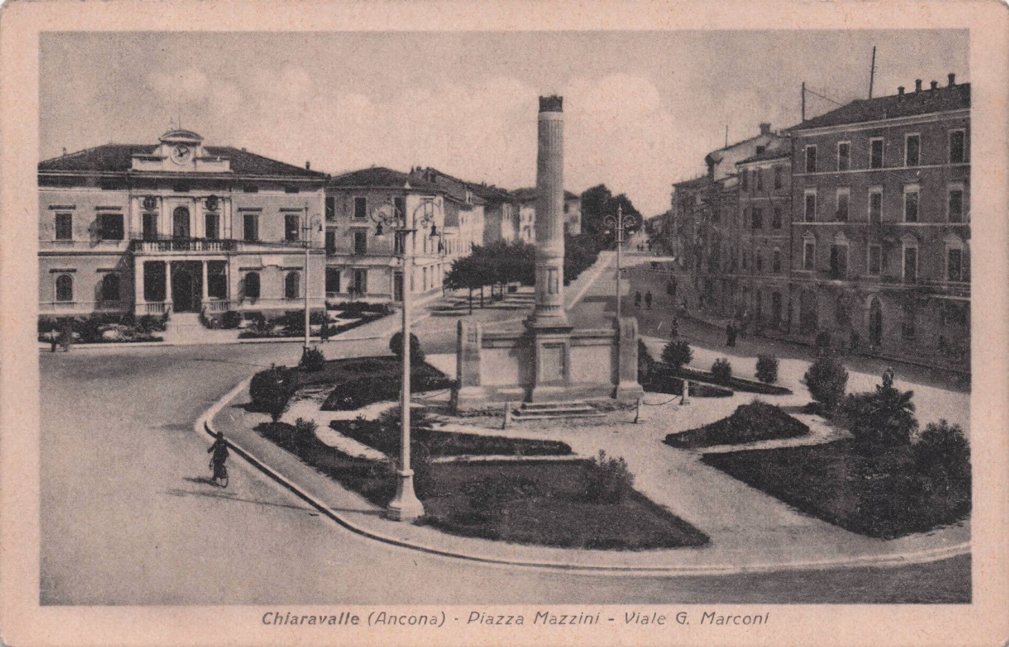 Chiaravalle Piazza Mazzini Vista Dal Marconi Italy Old Postcard