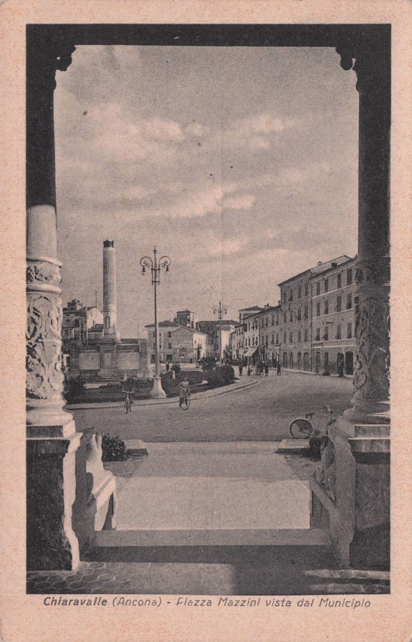 Chiaravalle Piazza Mazzini Vista Dal Municipio Italy Old Postcard