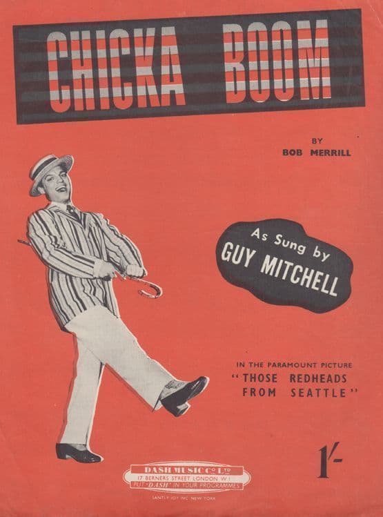Chicka Boom Guy Mitchell 1950s Sheet Music