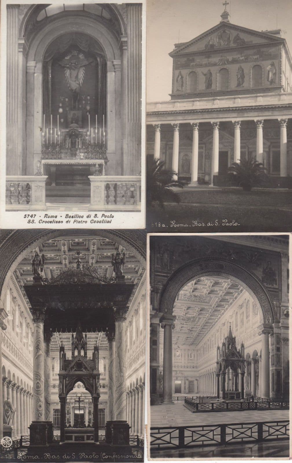 Chiesa Basilica Di Santa Paolo Confessionale Crucifix 4 Rome Roma 4x Postcard s