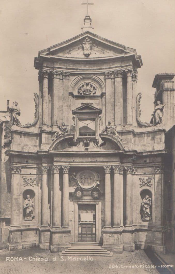 Chiesa Church De of Saint Santa Marcello Antique Italian Religious Postcard
