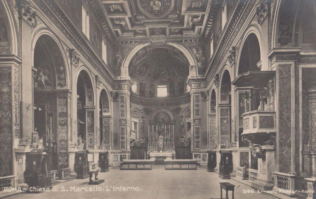 Chiesa Church De of Saint Santa Marcello Old Italian Religious Postcard