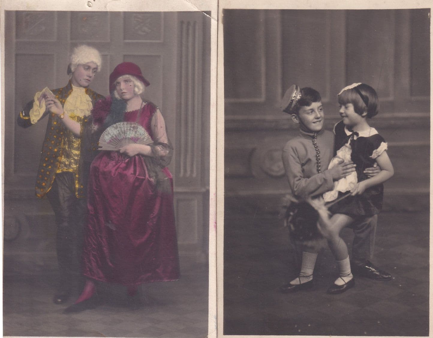 Child Soldier With Girlfriend Actress Norwich Antique Theatre Postcard