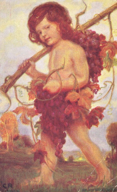 Child Wearing Coat Of Leaves Adam & Stick Warrior Samson Strong Warrior Postcard