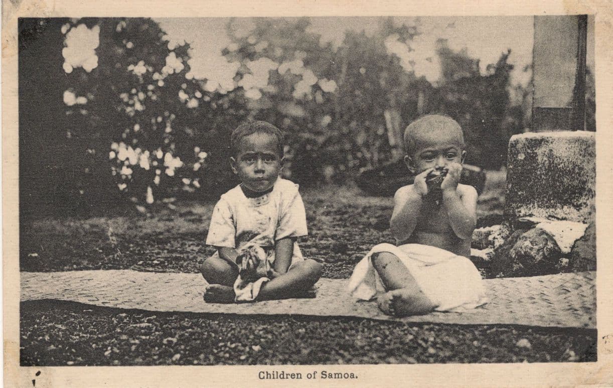 Children Of Samoa African Ethnic Antique Rare Postcard