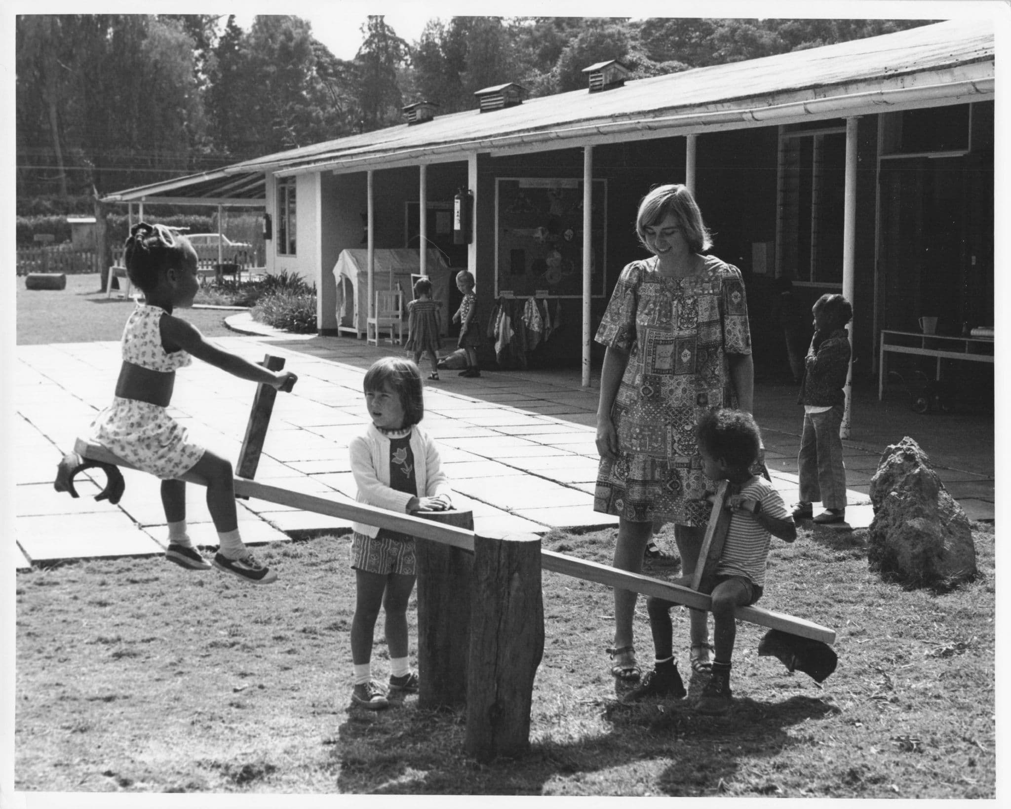 Children Playground Old See Saw Park Kenya School 10x8 Africa Vintage Photo