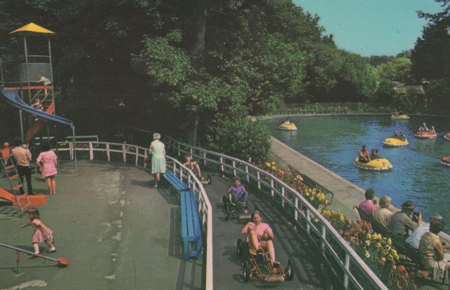 Childrens Go-Cart Track Bognor Regis Sussex 1980s Postcard
