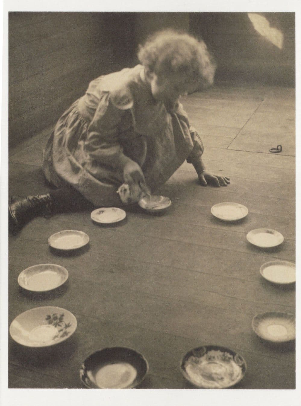 Childrens Kitten Cat Ohio Victorian China Tea Party 1899 Photo Postcard