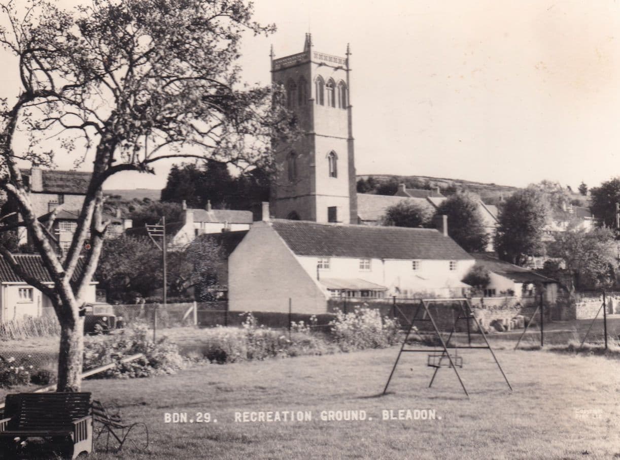 Childrens Swings Park Recreation Ground Bleadon Somerset Postcard