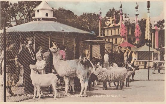 Childrens Zoo Festival Gardens London Old News Chronicle Postcard