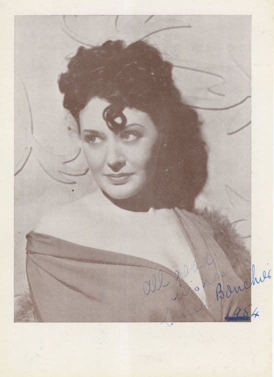 Chili Bouchier Cleopatra Silent Film Actress Large 1954 Hand Signed Photo